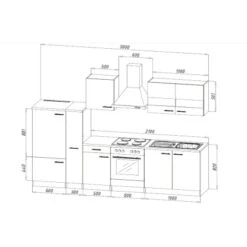 Respekta Küchenzeile KB300ESGC 300 Cm Grau-Eiche Sägerau Nachbildung 17 Respekta Küchenzeile KB300ESGC 300 Cm Grau-Eiche Sägerau Nachbildung -Kuchenwelt 3129194 KB300ESGC 03