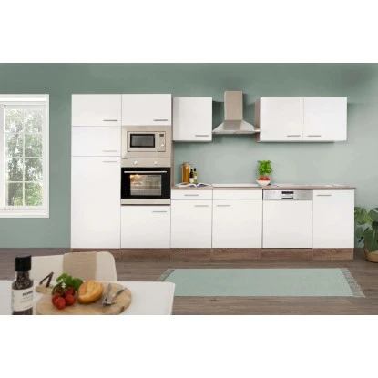 Respekta Küchenzeile Ohne E-Geräte 340 Cm Weiß Seidengl.-Eiche York 3 Respekta Küchenzeile Ohne E-Geräte 340 Cm Weiß Seidengl.-Eiche York