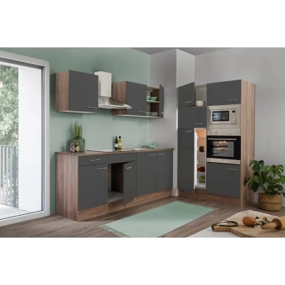 Respekta Küchenzeile KB330EYGMIGKE 330 Cm Grau Seidengl.-Eiche York Nachbildung 6 Respekta Küchenzeile KB330EYGMIGKE 330 Cm Grau Seidengl.-Eiche York Nachbildung – Bild 4