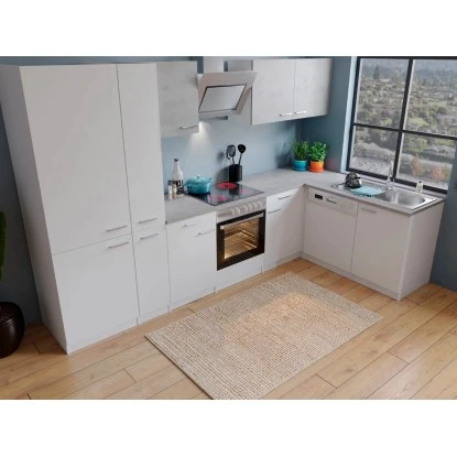 Respekta Winkelküche KBL310WWBSCGKEG 310 X 172 Cm Weiß-Beton Optik 6 Respekta Winkelküche KBL310WWBSCGKEG 310 X 172 Cm Weiß-Beton Optik – Bild 4