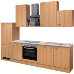 Flex-Well Classic Küchenzeile Nano 280 Cm Buche Nachbildung -Kuchenwelt 3 4051 g2802303015nanofrei