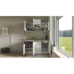 Flex-Well Exclusiv Singleküche Capri 150 Cm Schwarz Matt-Endgrain Oak 15 Flex-Well Exclusiv Singleküche Capri 150 Cm Schwarz Matt-Endgrain Oak -Kuchenwelt 4047584069890 4051 AB 03