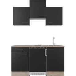 Flex-Well Exclusiv Singleküche Capri 150 Cm Schwarz Matt-Endgrain Oak 14 Flex-Well Exclusiv Singleküche Capri 150 Cm Schwarz Matt-Endgrain Oak -Kuchenwelt 4047584069890 4051 S 01