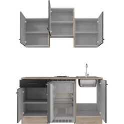 Flex-Well Exclusiv Singleküche Capri 150 Cm Schwarz Matt-Endgrain Oak 16 Flex-Well Exclusiv Singleküche Capri 150 Cm Schwarz Matt-Endgrain Oak -Kuchenwelt 4047584069890 4051 S 02