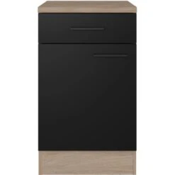 Flex-Well Exclusiv Unterschrank Capri 50 Cm Schwarz Matt-Endgrain Oak 7 Flex-Well Exclusiv Unterschrank Capri 50 Cm Schwarz Matt-Endgrain Oak -Kuchenwelt 4047584070254 4051 S 01