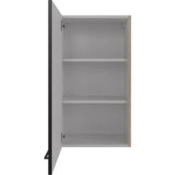 Flex-Well Exclusiv Oberschrank Capri 50 Cm X 89 Cm Schwarz Matt-Endgrain Oak -Kuchenwelt 4047584070353 4051 S 02