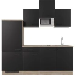 Flex-Well Exclusiv Küchenzeile Capri 210 Cm Schwarz Matt-Endgrain Oak 15 Flex-Well Exclusiv Küchenzeile Capri 210 Cm Schwarz Matt-Endgrain Oak -Kuchenwelt 4047584070414 4051 S 01