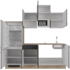 Flex-Well Exclusiv Küchenzeile Capri 210 Cm Schwarz Matt-Endgrain Oak 16 Flex-Well Exclusiv Küchenzeile Capri 210 Cm Schwarz Matt-Endgrain Oak -Kuchenwelt 4047584070414 4051 S 02