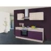 Flex-Well Exclusiv Küchenzeile Focus 210 Cm Akazie-Aubergine -Kuchenwelt 4051 g 210 1601 016 focus