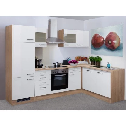 Flex-Well Exclusiv Winkelküche Valero 280 Cm Hochglanz Weiß-Sonoma Eiche 6 Flex-Well Exclusiv Winkelküche Valero 280 Cm Hochglanz Weiß-Sonoma Eiche – Bild 4