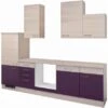 Flex-Well Exclusiv Küchenzeile Focus 280 Cm Ohne E-Geräte Akazie-Aubergine -Kuchenwelt 4051 l 280 2305 011 focus
