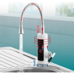 Easymaxx Warm Und Kaltwasserarmatur Mit Integriertem Durchlauferhitzer 3600 W -Kuchenwelt 4052926017378 4257 09 A