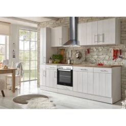 Respekta Premium Küchenzeile Landhaus 250 Cm Lärche Weiß Matt -Kuchenwelt 4080214 4384 4