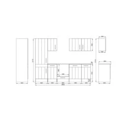 Respekta Premium Küchenzeile Landhaus 300 Cm Lärche Weiß Matt -Kuchenwelt 4080271 4384 3