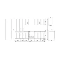 Respekta Premium Küchenzeile Landhaus 310 Cm Lärche Weiß Matt -Kuchenwelt 4080891 4384 3