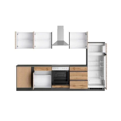 Held Möbel Winkelküche Turin 240 X 300 Cm Wotaneiche-Graphit Mit E-Geräten 6 Held Möbel Winkelküche Turin 240 X 300 Cm Wotaneiche-Graphit Mit E-Geräten – Bild 4