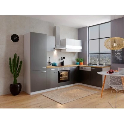 Respekta Winkelküche KBL280WGCGKEG 280 X 172 Cm Grau-Weiß-Butcher Nussbaum 3 Respekta Winkelküche KBL280WGCGKEG 280 X 172 Cm Grau-Weiß-Butcher Nussbaum