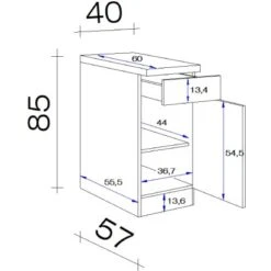 Flex-Well Exclusiv Unterschrank Vintea 40 Cm Magnolie Matt - Lancelot Oak -Kuchenwelt 452594 4051 5