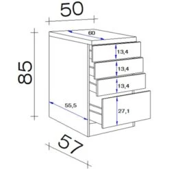 Flex-Well Exclusiv Schubkastenunterschrank Vintea 50 Cm Magnolie Matt-L. Oak -Kuchenwelt 452599 4051 5 1
