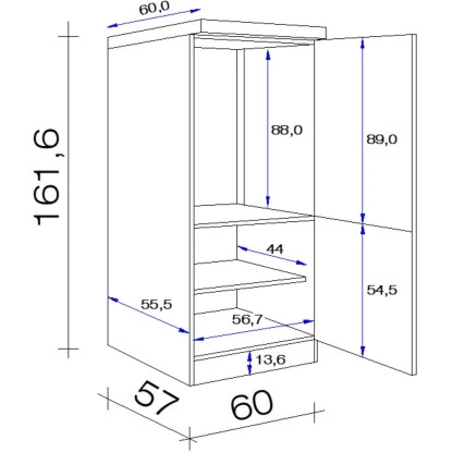 Flex-Well Exclusiv Demi-Geräteumbauschrank Orlando 60 Cm Kaschmir Glanz 4 Flex-Well Exclusiv Demi-Geräteumbauschrank Orlando 60 Cm Kaschmir Glanz – Bild 2