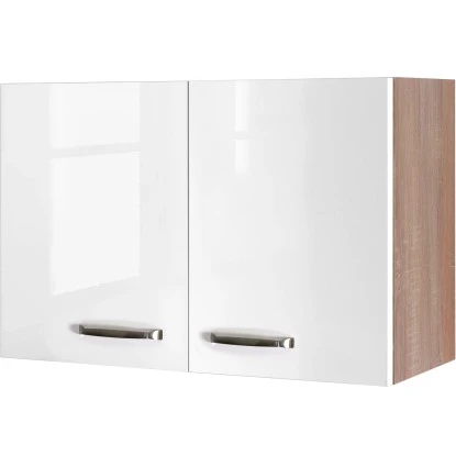Flex-Well Exclusiv Oberschrank Valero 80 Cm X 55 Cm Hochglanz Weiß-Sonoma Eiche 3 Flex-Well Exclusiv Oberschrank Valero 80 Cm X 55 Cm Hochglanz Weiß-Sonoma Eiche