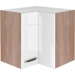 Flex-Well Exclusiv Eck-Hängeschrank Valero 60 Cm X 60 Cm Hochglanz Weiß