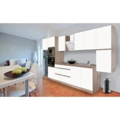 Respekta Premium Küchenzeile Grifflos 385 Cm Weiß Matt-Eiche Sägerau -Kuchenwelt 467 4384 glrp385heswmgke 2 1