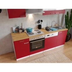 Respekta Küchenzeile KB220WR 220 Cm Rot-Weiß -Kuchenwelt 47577 4384 neu KB220WRG 03
