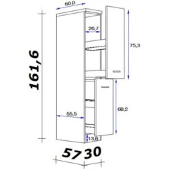 Flex-Well Exclusiv Demi-Apothekerschrank Joelina 30 Cm Weiß 5 Flex-Well Exclusiv Demi-Apothekerschrank Joelina 30 Cm Weiß -Kuchenwelt 478537 4051 5 1