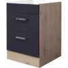 Flex-Well Exclusiv Kochstellenschrank Lara 60 Cm Ohne Arbeitsplatte Anthrazit - -Kuchenwelt 4786463 4051 KSA60BLara