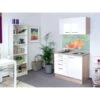 Flex-Well Exclusiv Miniküche Valero 100 Cm Hochglanz Weiß-Sonoma Eiche -Kuchenwelt 4800 g 100 501 000 valero