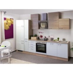 Flex-Well Classic Küchenzeile Florida 310 Cm Sonoma Eiche-Weiß -Kuchenwelt 4800 g 310 2601 012 samoa