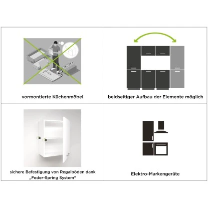 Marinelli Cucine Küchenzeile Isotta 210 Cm Betonoptik Dunkelgrau-Weiß 12 Marinelli Cucine Küchenzeile Isotta 210 Cm Betonoptik Dunkelgrau-Weiß – Bild 10