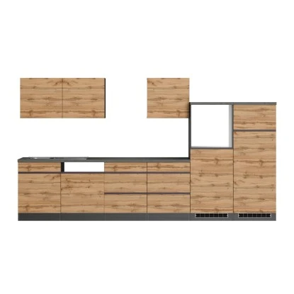 Held Möbel Küchenzeile Turin 360 Cm Wotaneiche-Graphit Ohne E-Geräte 4 Held Möbel Küchenzeile Turin 360 Cm Wotaneiche-Graphit Ohne E-Geräte – Bild 2