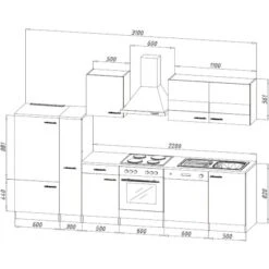 Respekta Küchenzeile KB310WS 310 Cm Schwarz-Weiß 15 Respekta Küchenzeile KB310WS 310 Cm Schwarz-Weiß -Kuchenwelt 4 KB310WSG Kuechenzeile 04