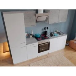 Respekta Economy Küchenzeile KB270WWBSCGKE178 270 Cm Weiß-Beton Optik -Kuchenwelt 4 neu KB270WWBSCGKE178G 03