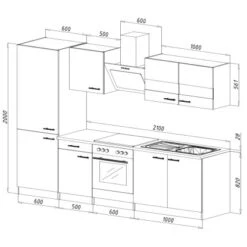 Respekta Economy Küchenzeile KB270WWBSCGKE178 270 Cm Weiß-Beton Optik -Kuchenwelt 4 neu KB270WWBSCGKE178G 04