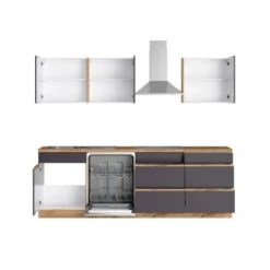 Held Möbel Küchenzeile Turin 390 Cm Graphit-Wotaneiche Mit E-Geräten -Kuchenwelt 5134 11016600 1129.6311 2a