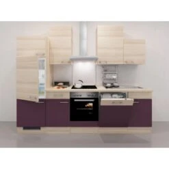 Flex-Well Exclusiv Küchenzeile Focus 280 Cm Akazie Nachbildung Aubergine -Kuchenwelt 51 block p8441 focus neu 1