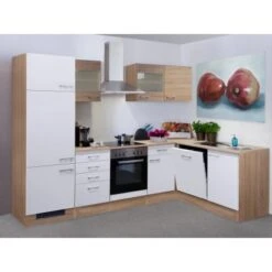 Flex-Well Classic Winkelküche Florida 280 Cm Sonoma Eiche-Weiß