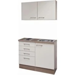 Flex-Well Exclusiv Miniküche Eico 100 Cm Magnolienweiß-Tennessee Eiche -Kuchenwelt 51 g 100 501 000 eico frei