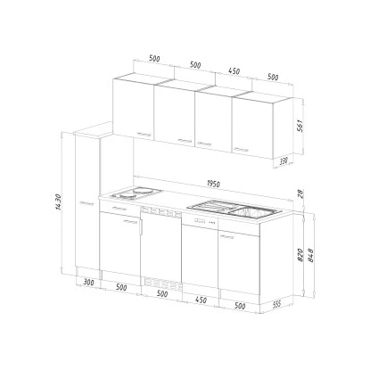 Respekta Küchenzeile KB225EYRMIC 225 Cm Rot-Eiche York Nachbildung 6 Respekta Küchenzeile KB225EYRMIC 225 Cm Rot-Eiche York Nachbildung – Bild 4