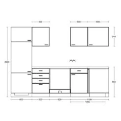 Flex-Well Classic Winkelküche Florida 280 Cm Ohne E-Geräte Sonoma Eiche-Weiß -Kuchenwelt 5260435 VM01
