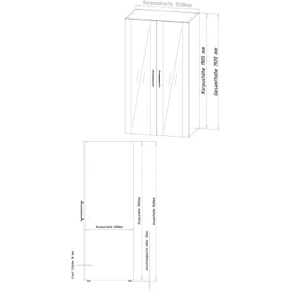 Respekta Schrankküche SKWGMIC Reversibel Grau-Weiß 7 Respekta Schrankküche SKWGMIC Reversibel Grau-Weiß – Bild 5