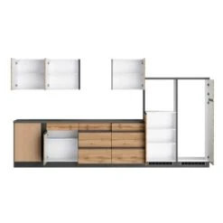 Held Möbel Winkelküche Turin 360 X 240 Cm Wotaneiche-Graphit Ohne E-Geräte -Kuchenwelt 5340 11016600 1133.6310 2a
