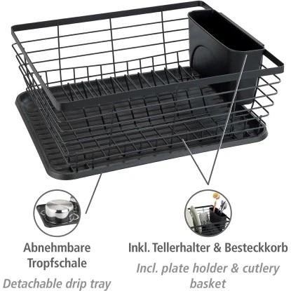 Wenko Geschirrabtropfer Drip Schwarz 4 Wenko Geschirrabtropfer Drip Schwarz – Bild 2