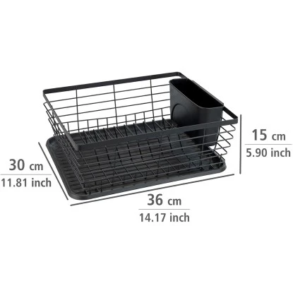 Wenko Geschirrabtropfer Drip Schwarz 6 Wenko Geschirrabtropfer Drip Schwarz – Bild 4