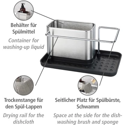 WENKO Spülorganizer Orio Edelstahl 4 WENKO Spülorganizer Orio Edelstahl – Bild 2