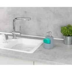 Wenko Spülmittelspender Festival Mit Griffiger Soft-Touch Oberfläche Grau -Kuchenwelt 548131 1068 05