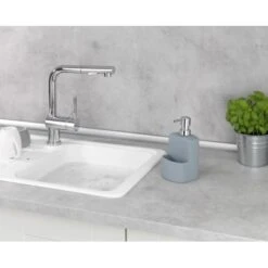 Wenko Spülmittelspender Festival Mit Griffiger Soft-Touch Oberfläche Grau -Kuchenwelt 548131 1068 06